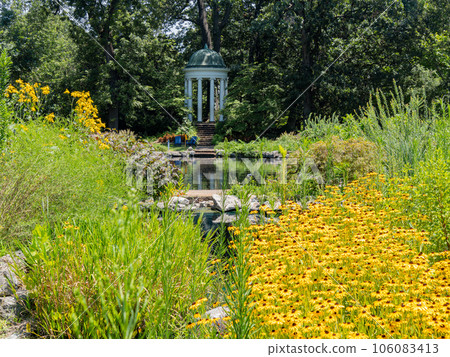 Sunny view of the garden of Philbrook Museum of Art 106083413