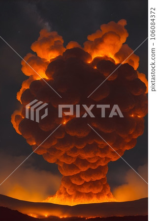 夜空中的火山和羽狀物 106084372