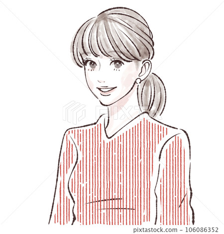 Female illustration material 106086352