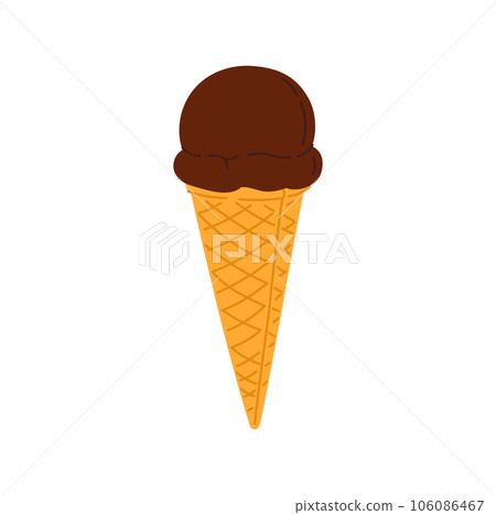 Soft serve ice cream in waffle cone isolated summer dessert. Vector gelato sweet ice-cream takeaway snack. Cold refreshing italian sundae in wafer Soft serve ice cream in waffle cone isolated summer dessert. Vector gelato sweet ice-cream takeaway snack. Cold refreshing italian sundae in wafer 106086467