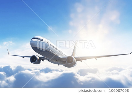 客機在雲端飛行 AI 生成圖像 Generative AI 客機在雲端飛行 AI 生成圖像 Generative AI 106087098
