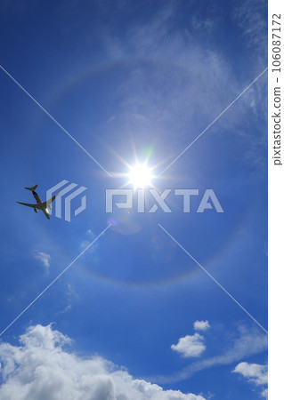 Sun, blue sky and white clouds Sun, blue sky and white clouds 106087172