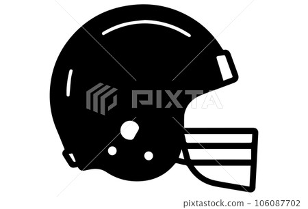 Line drawing illustration of an american football helmet, Black and white football helmet line drawing,Football helmet sport icon symbols. Line drawing illustration of an american football helmet, Black and white football helmet line drawing,Football helmet sport icon symbols. 106087702