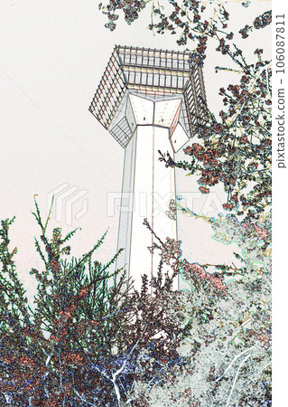 柔和風格的“北海道春天的五棱郭塔”插圖圖像 柔和風格的“北海道春天的五棱郭塔”插圖圖像 106087811