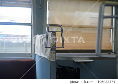 Inside the retro train on the local line-2 Inside the retro train on the local line-2 106088174