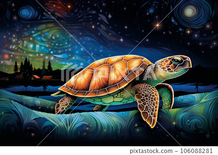 Celestial Voyager -The Sea Turtle's Starlit Journey Celestial Voyager -The Sea Turtle's Starlit Journey 106088281
