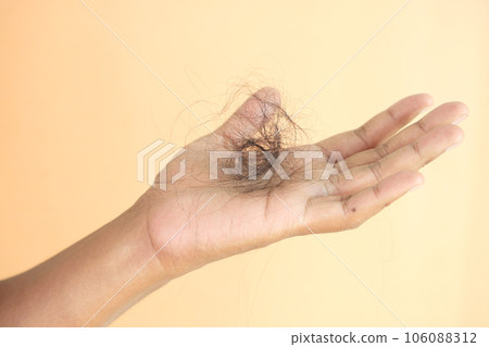 man hold his list hair close up man hold his list hair close up 106088312