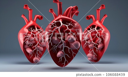 3D illustration mockup of the human organ system, Anatomy, Nervous, circulatory, digestive, excretory, urinary,and bone systems. Medical education concept, Generative AI illustration 106088439