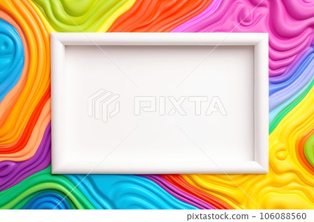 Mockup photo frames, Empty abstract shape framing for your design. template for picture, painting, poster, lettering or photo gallery, Generative AI illustration 106088560