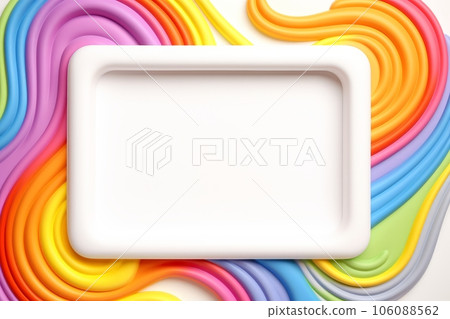 Mockup photo frames, Empty abstract shape framing for your design. template for picture, painting, poster, lettering or photo gallery, Generative AI illustration 106088562