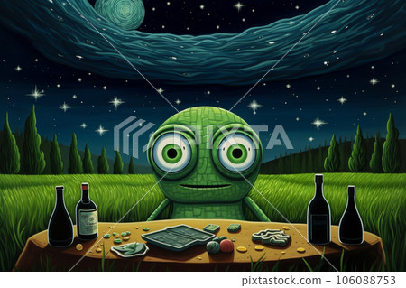 Galactic Glow - An Alien's Starry Sojourn  106088753