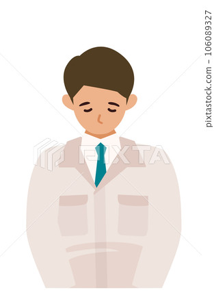 Male upper body illustration in work clothes Bowing Male upper body illustration in work clothes Bowing 106089327