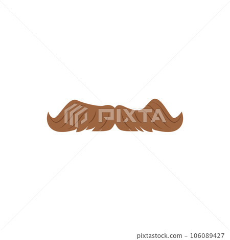 Male mustache in vintage fashion style icon flat vector illustration isolated. Male mustache in vintage fashion style icon flat vector illustration isolated. 106089427