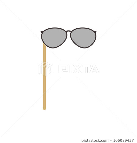 Spy or secret agent glasses masquerade mask flat vector illustration isolated. Spy or secret agent glasses masquerade mask flat vector illustration isolated. 106089437