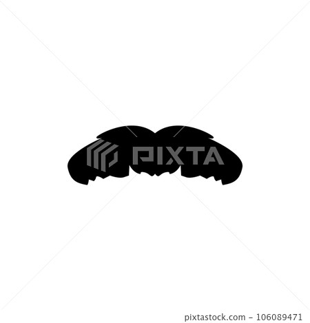 Mustache silhouette of vintage or hipster fashion, vector illustration isolated. Mustache silhouette of vintage or hipster fashion, vector illustration isolated. 106089471