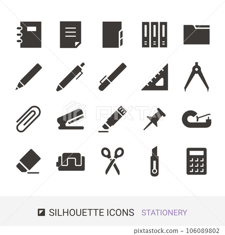Product icon stationery silhouette icon 106089802