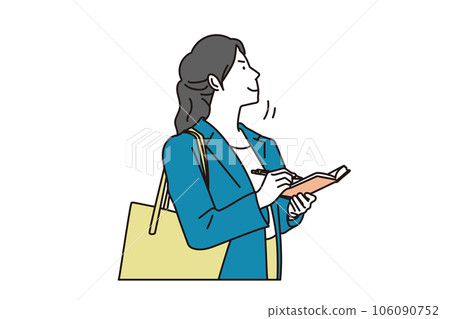 Asian business woman enthusiastically taking notes Asian business woman enthusiastically taking notes 106090752