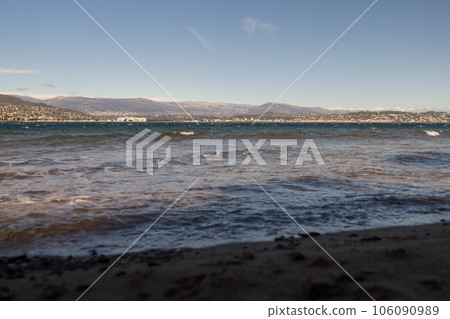 Aiguille beach in Theoule sur Mer on the French Riviera coast 106090989