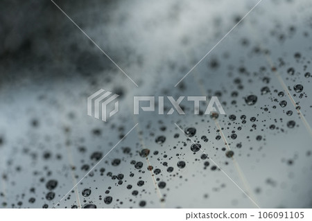 Water droplet on the car glass with hydrophobic treatment 106091105