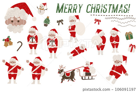 Christmas set illustration Christmas color 106091197