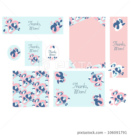 Mother's Day Design 03. A design set in contemporary art style. Mother's Day Design 03. A design set in contemporary art style. 106091791