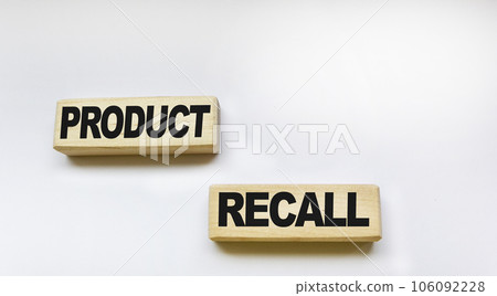 Wooden blocks with the words Product Recall. business concept 106092228