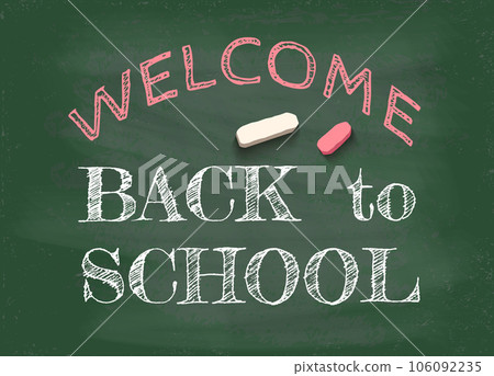 Back to school on the chalkboard. 106092235