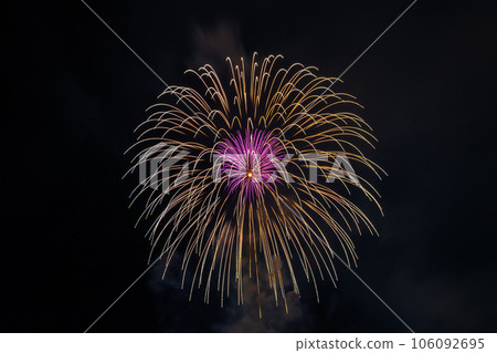 Beautiful fireworks on black background , abstract firework full color isolated Beautiful fireworks on black background , abstract firework full color isolated 106092695