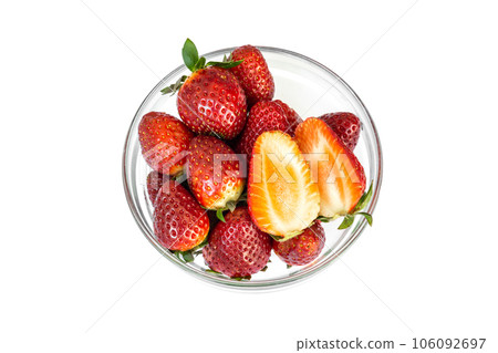 strawberry fruit isolated on white background strawberry fruit isolated on white background 106092697