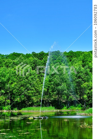 Scenery of Higashikawa-cho, Hokkaido "Rainbow Fountain" 106092783