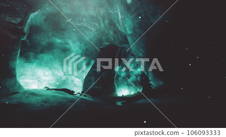 Amazing Blue Ice Cave in the heart of a glacier 106093333