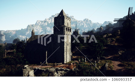 View of an old church in the countryside View of an old church in the countryside 106093357