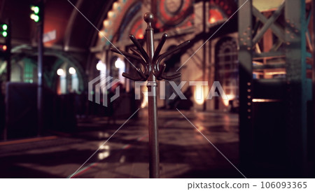 Old retro steam train station 106093365