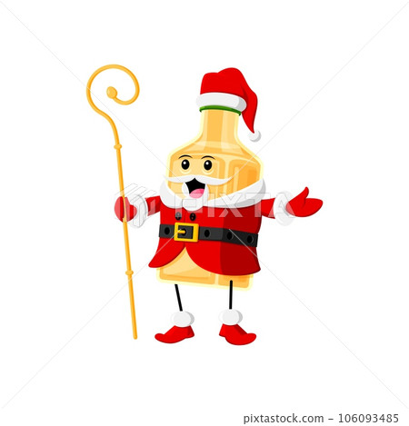 Cartoon Christmas tex mex mexican tequila drink character wearing Santa costume, holding staff, adding a playful holiday spirit to the festive scene. Isolated vector father Noel bottle celebrate Xmas Cartoon Christmas tex mex mexican tequila drink character wearing Santa costume, holding staff, adding a playful holiday spirit to the festive scene. Isolated vector father Noel bottle celebrate Xmas 106093485