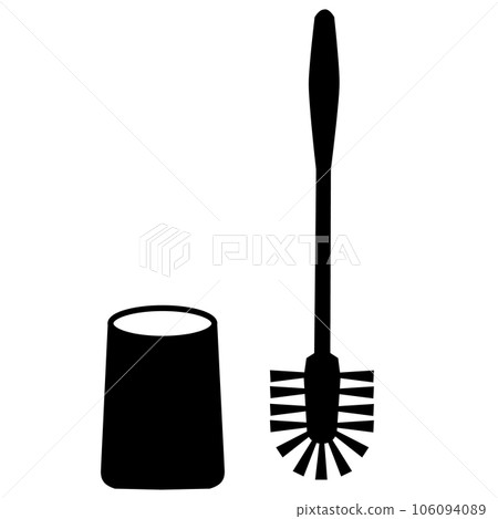 Toilet brush icon. Broom toilet brush sign. Cleaner bathroom symbol. flat style. 106094089
