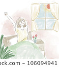 Illustration of a woman getting up and stretching 106094941