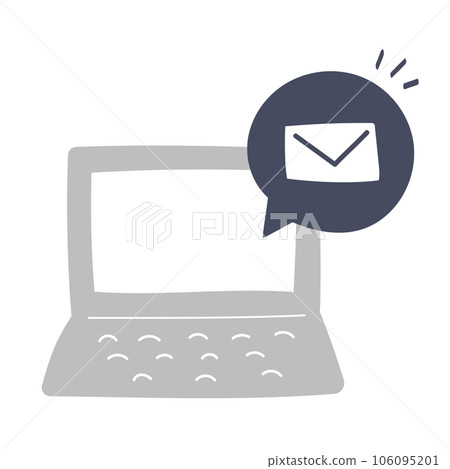 收到電子郵件的計算機的插圖 106095201