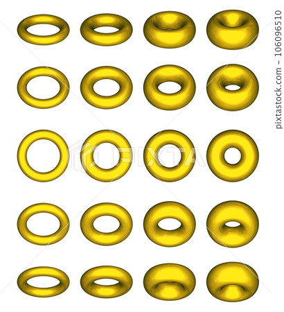 三維(3D)《甜甜圈多角度/甜甜圈、戒指、戒指》金色、金色 三維(3D)《甜甜圈多角度/甜甜圈、戒指、戒指》金色、金色 106096510