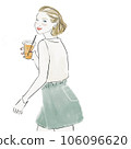 Illustration of a woman having juice 106096620