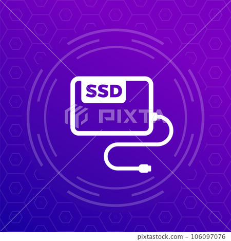 external ssd drive icon, vector 106097076