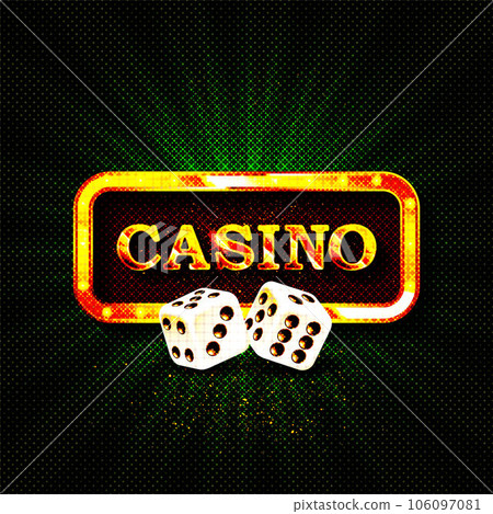 Casino gold text on retro red board vector banner Casino gold text on retro red board vector banner 106097081