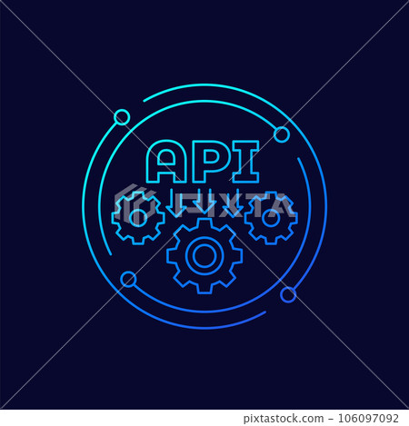 API icon for apps and web, linear design API icon for apps and web, linear design 106097092