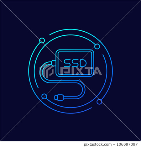 external ssd icon, linear design 106097097