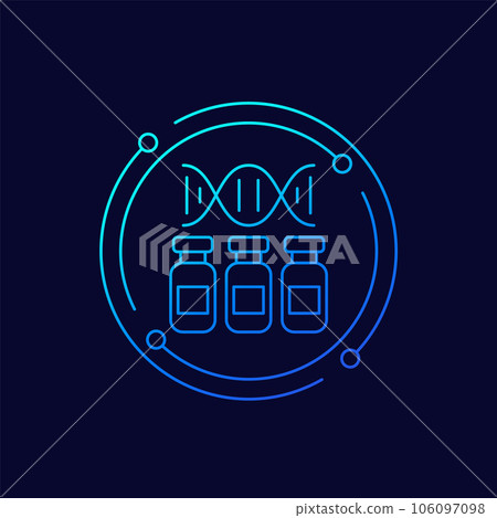 Gene therapy drugs icon, linear design 106097098