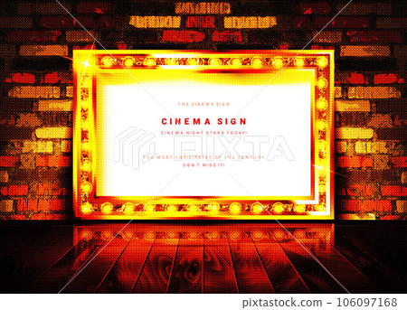 Blank picture frame, frame on brick wall background 106097168