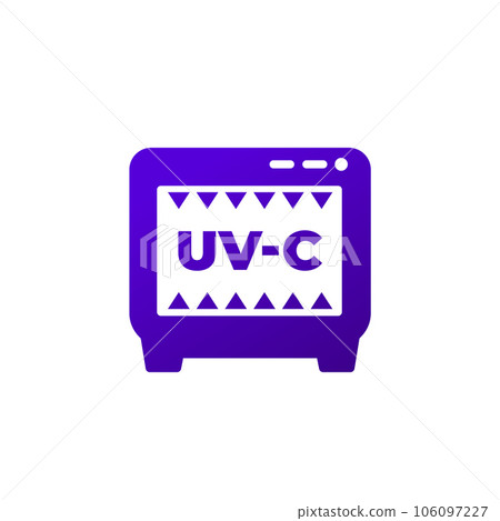 UV-C disinfector icon on white, vector 106097227
