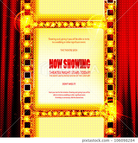 Gold film on the red curtain Gold film on the red curtain 106098284