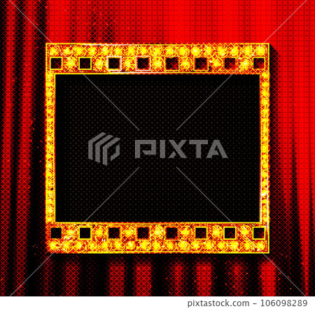 Gold film on the red curtain 106098289