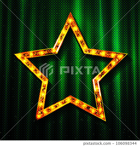 Banner green star frame with lights Banner green star frame with lights 106098344