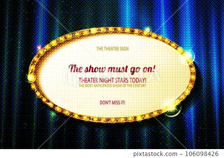 Realistic isolated rel lightbox marquee oval frame 106098426